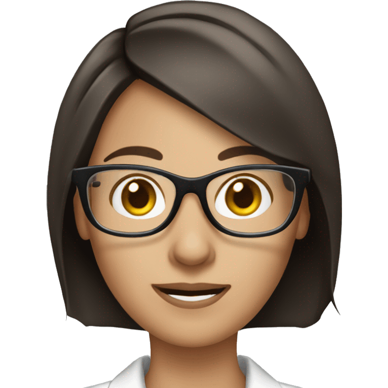 brunette call center woman with glasses emoji