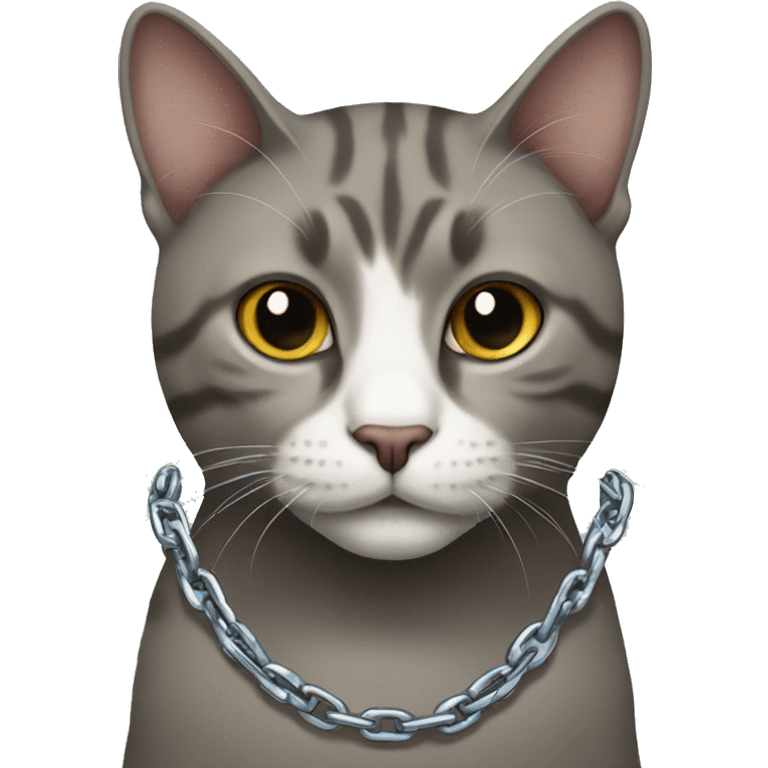 Cat wearing a chain emoji