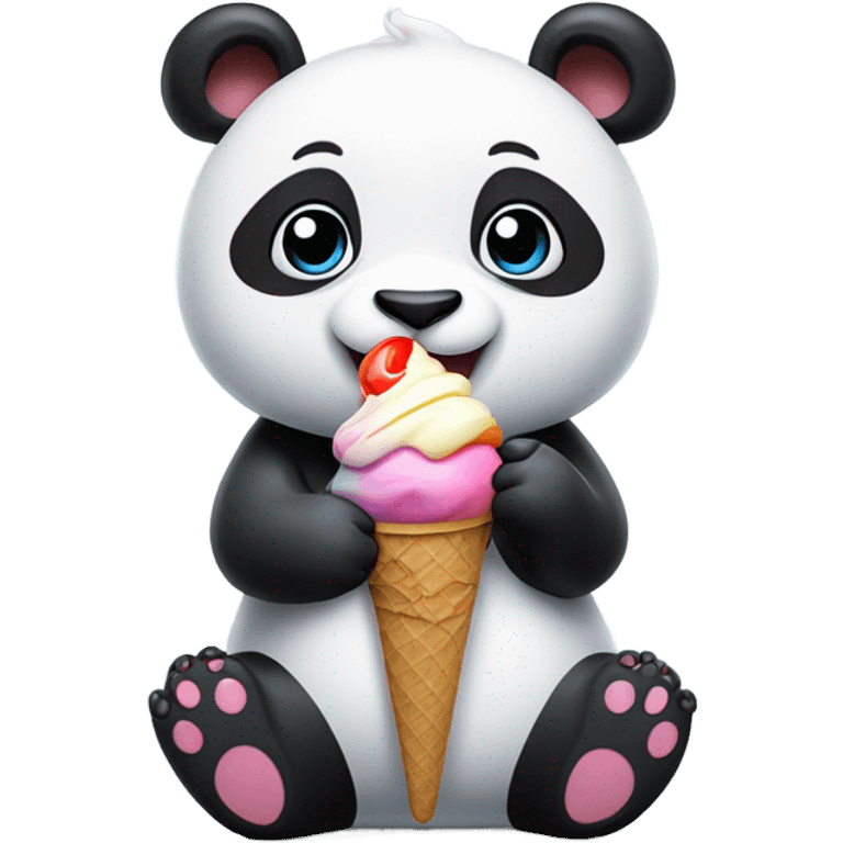 Panda eating ice cream emoji