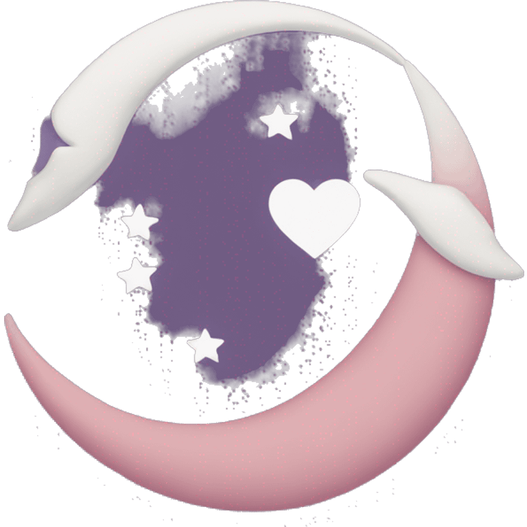 Heart and moon crescent emoji