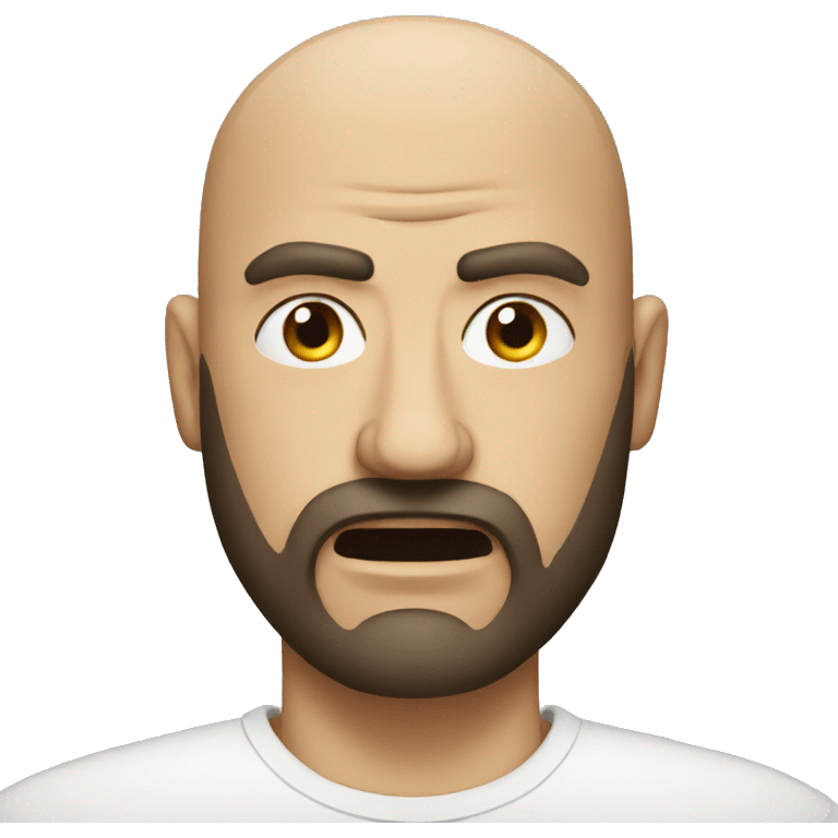 Angry bald man with a beard emoji