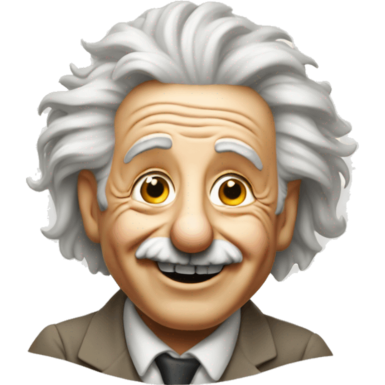 albert einstein vawes with hand and is happy emoji