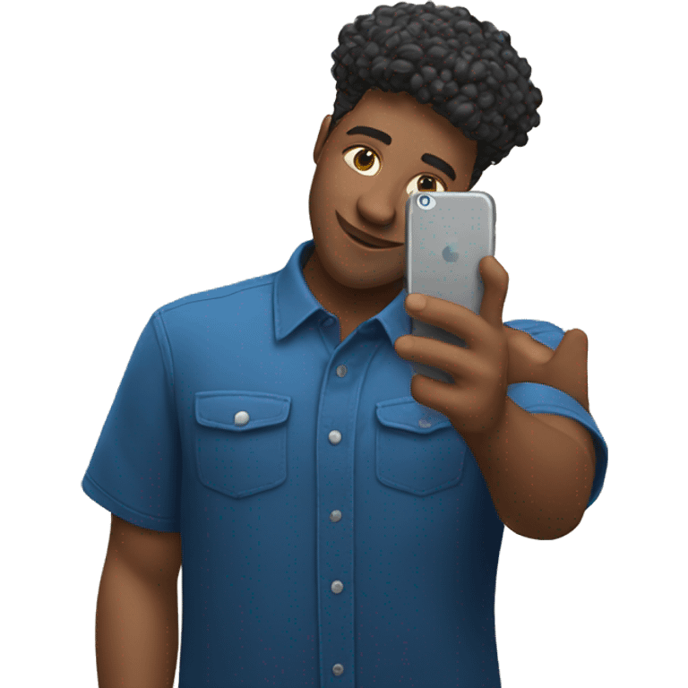 selfie in blue shirt emoji | AI Emoji Generator