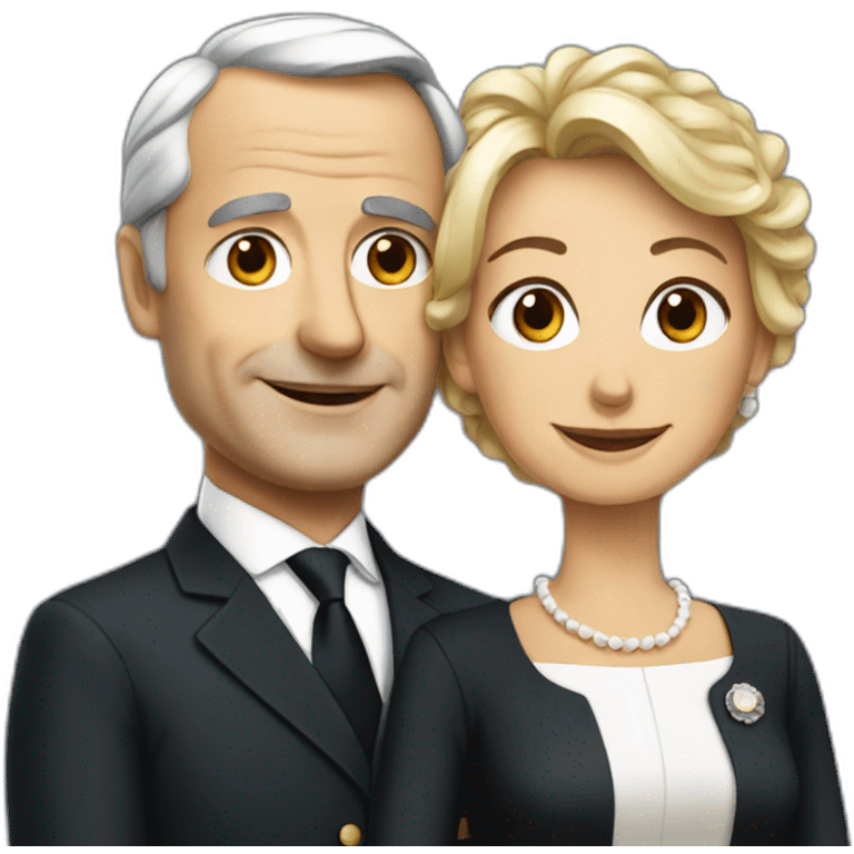 French president with his wife emoji