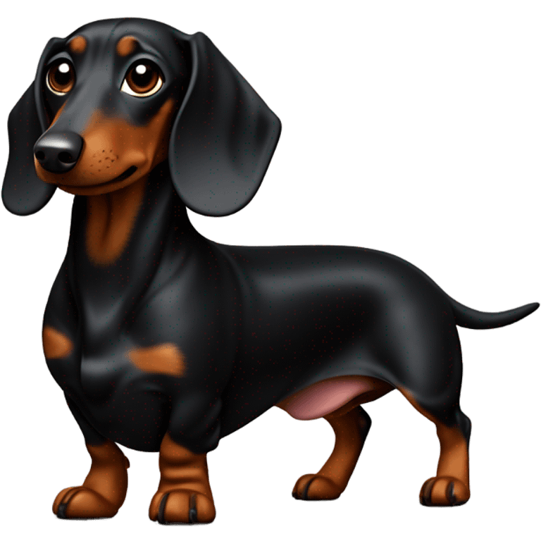 Dark wiener dog emoji