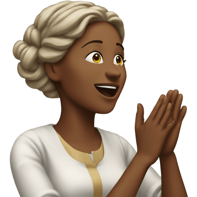 Woman praising god emoji