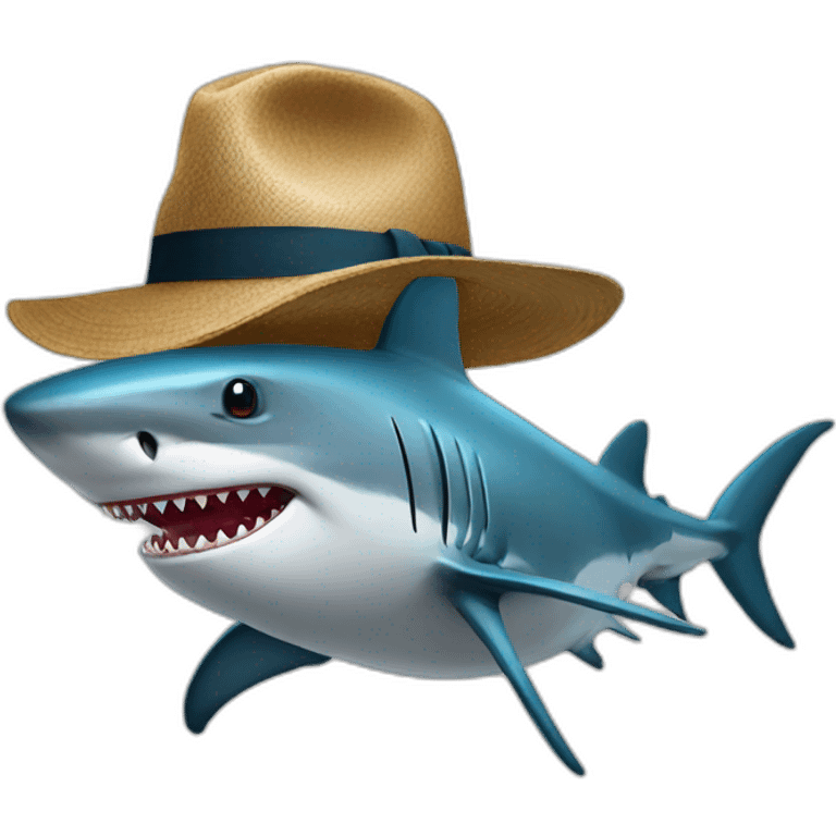 Shark and hat emoji