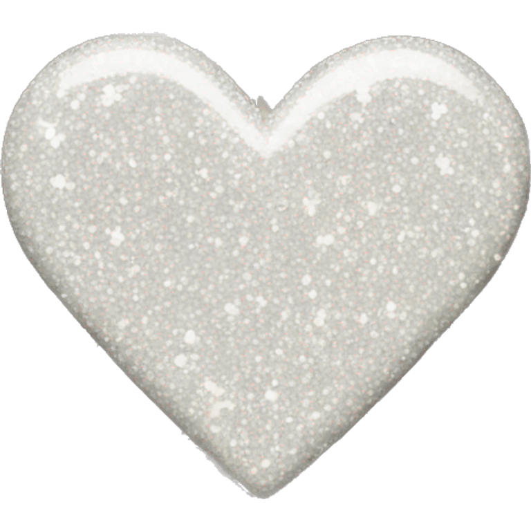 White glitter heart on black bow emoji