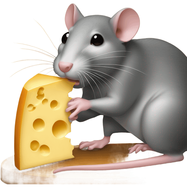 rat eating cheese emoji