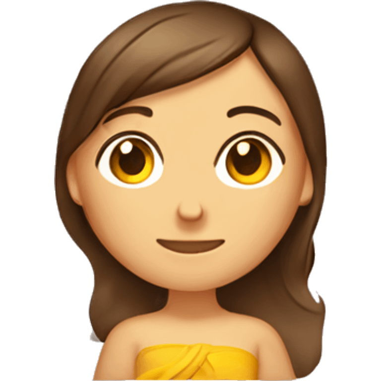 brown hair girl sun tanning on towel emoji