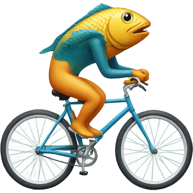 Fish riding a bike emoji