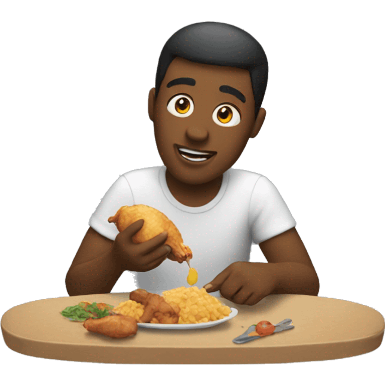 Guy eating chicken emoji