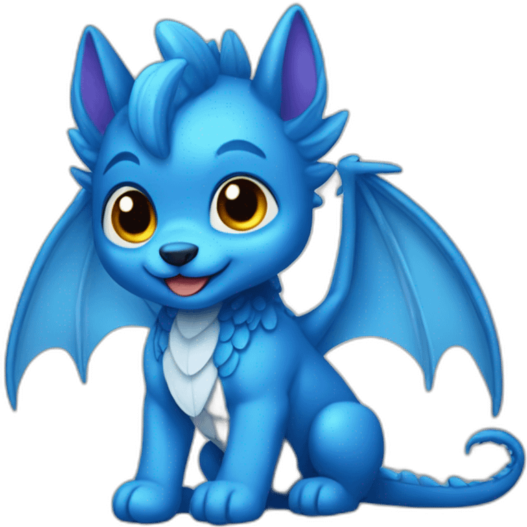 Blue dragon puppy with wings emoji