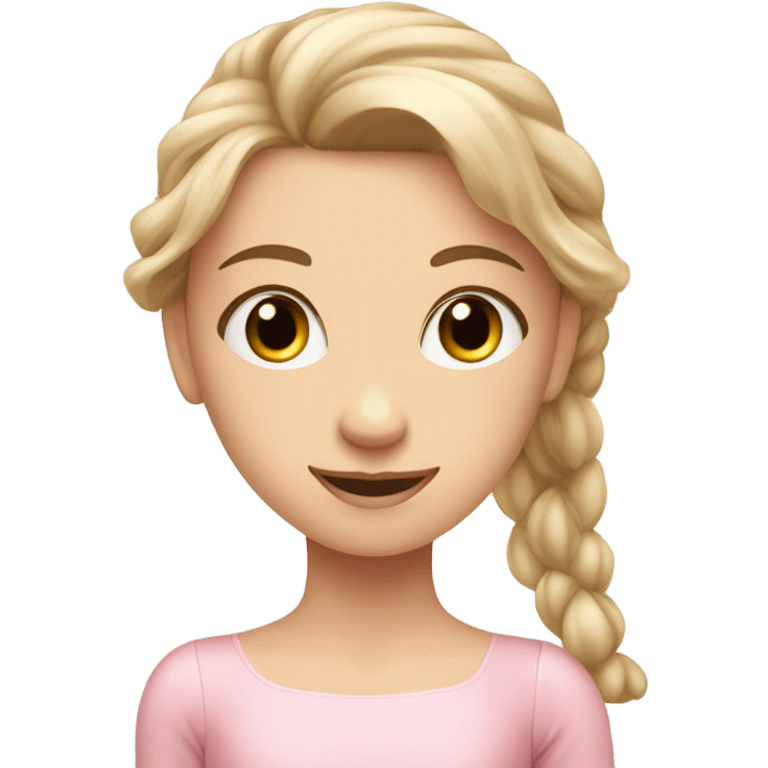 white young girl, pink ballet girl. ballet pose, long hair emoji