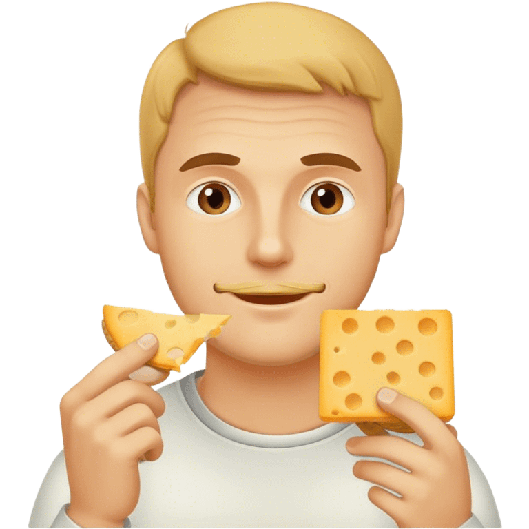 Man eating cheese and crackers emoji