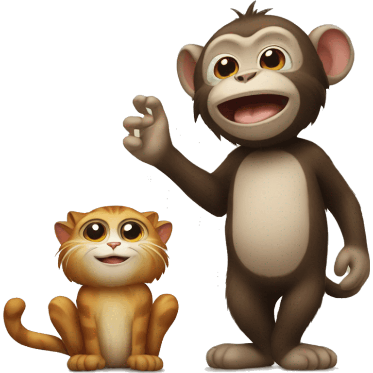 Cat and monkey  emoji