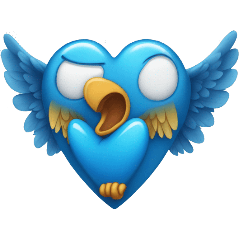 blue heart with wings emoji