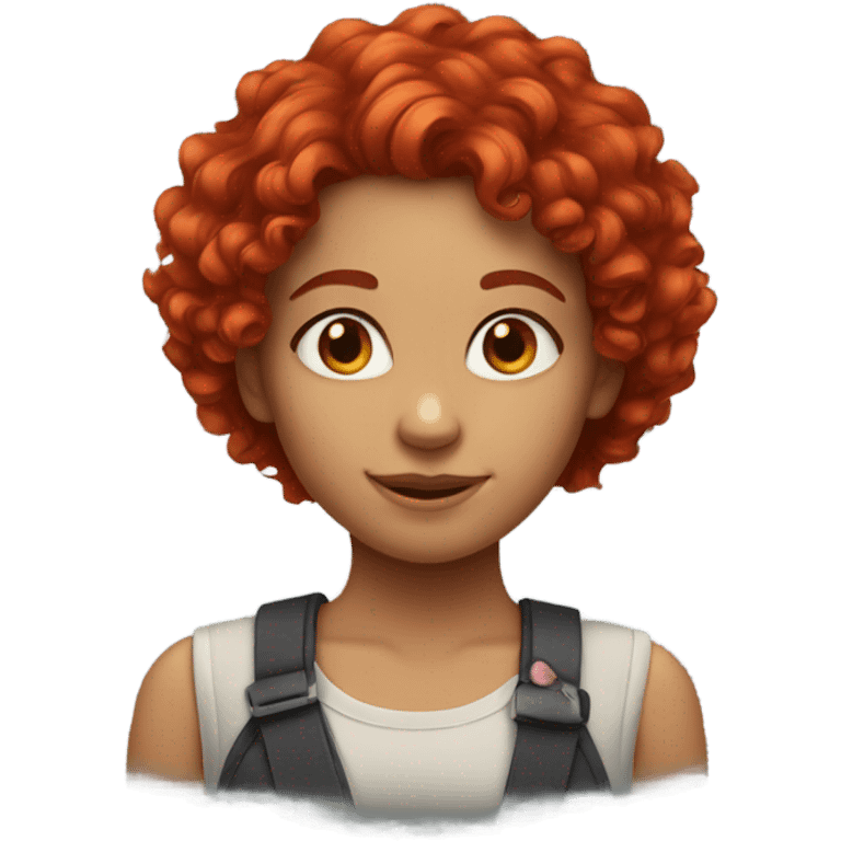 a girl with red hair and curly hair  emoji