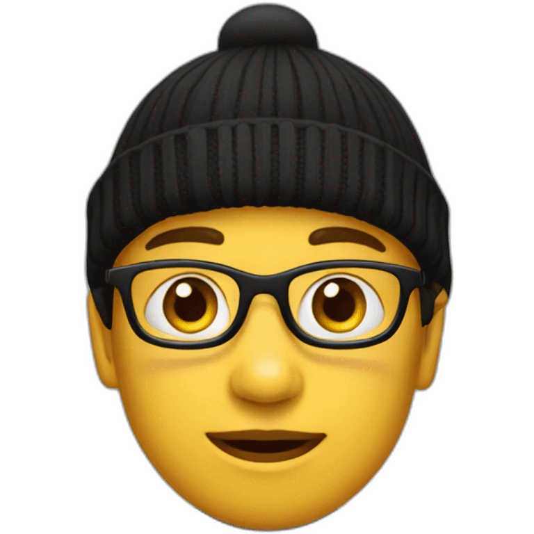 person wearing a black turtleneck jumper and beret emoji