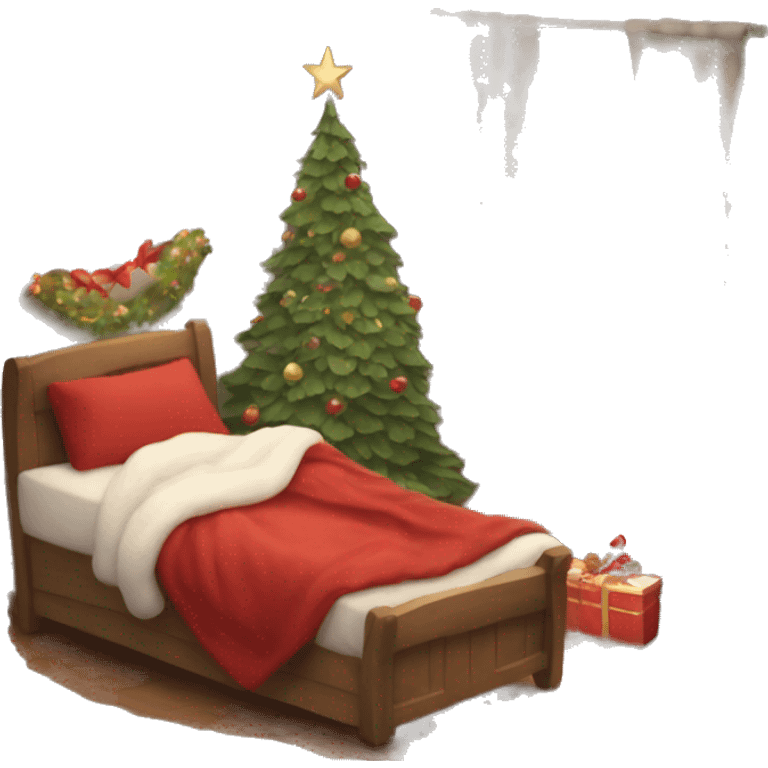 cozy christmas bed  emoji