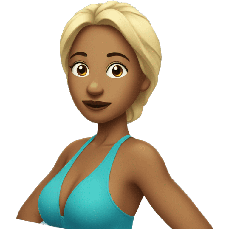 36 year old cartoon women in pool  emoji