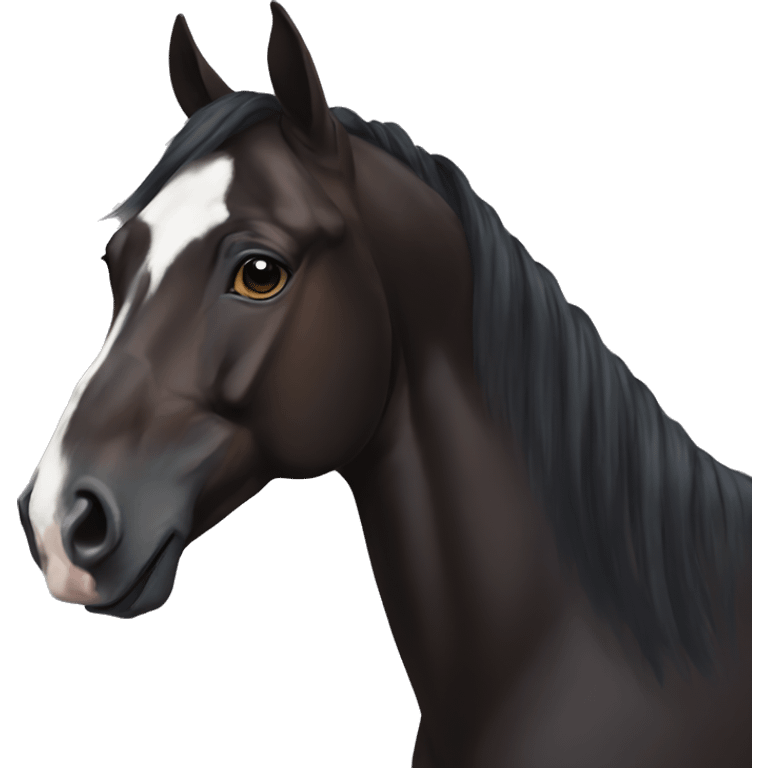 dark bay horse with white blaze portrait emoji