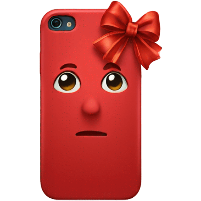 red iphone with bow emoji