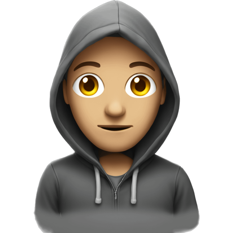 Hacker wearing a hoodie emoji