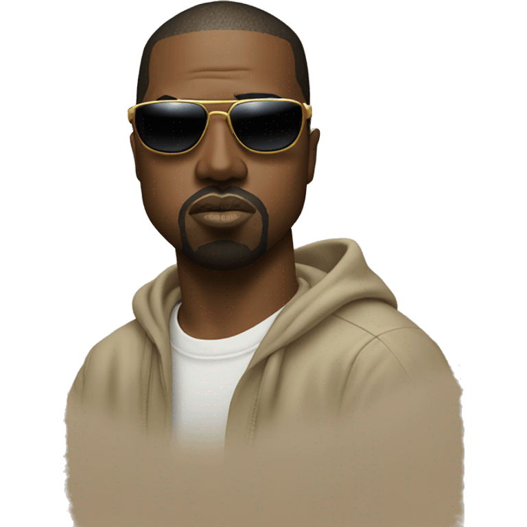 Kanye west with a joint in his mouth and sunglasses on emoji