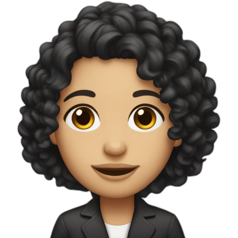 alyson our boss long curly dark hair emoji