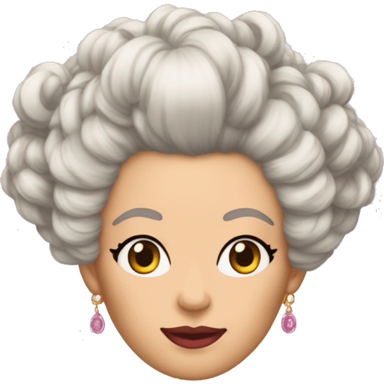 queen charlotte bridgerton with crazy wig emoji