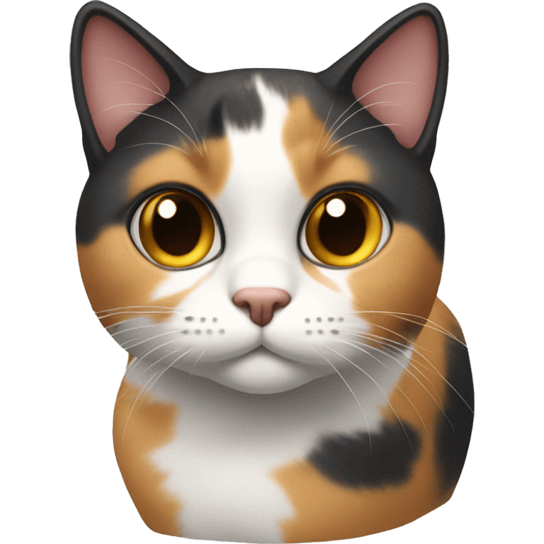 curious calico cat gazing forward emoji