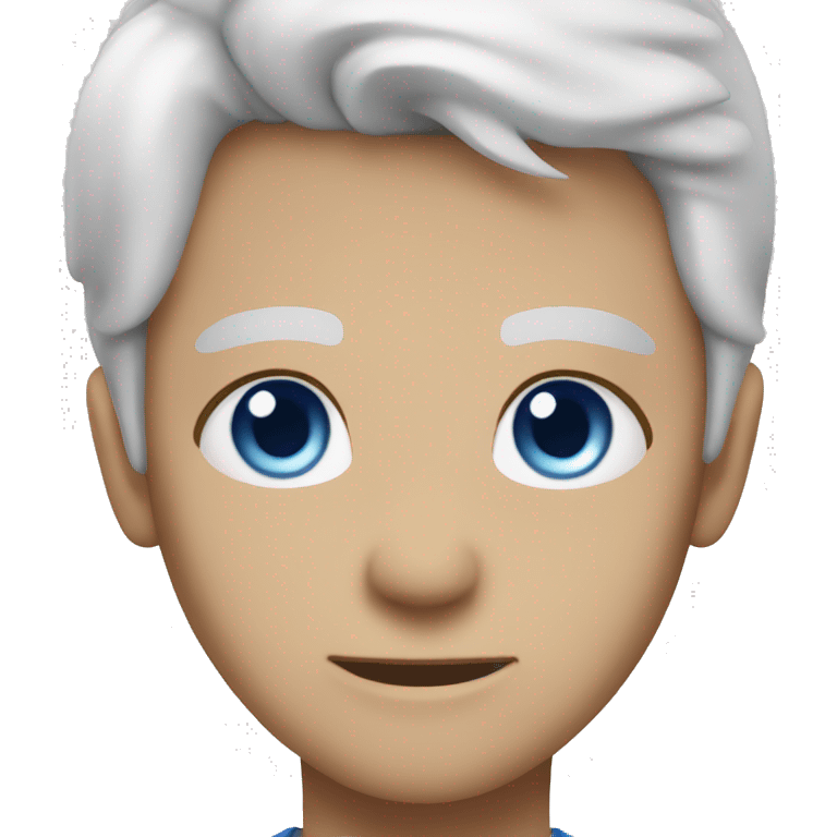 white hair blue eyes ma emoji