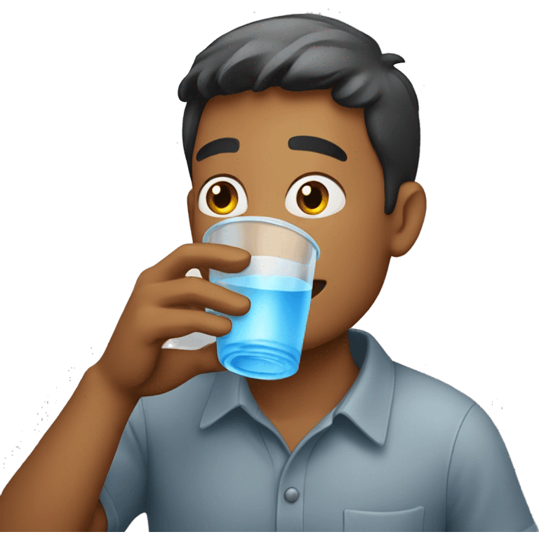 Man drinking water emoji