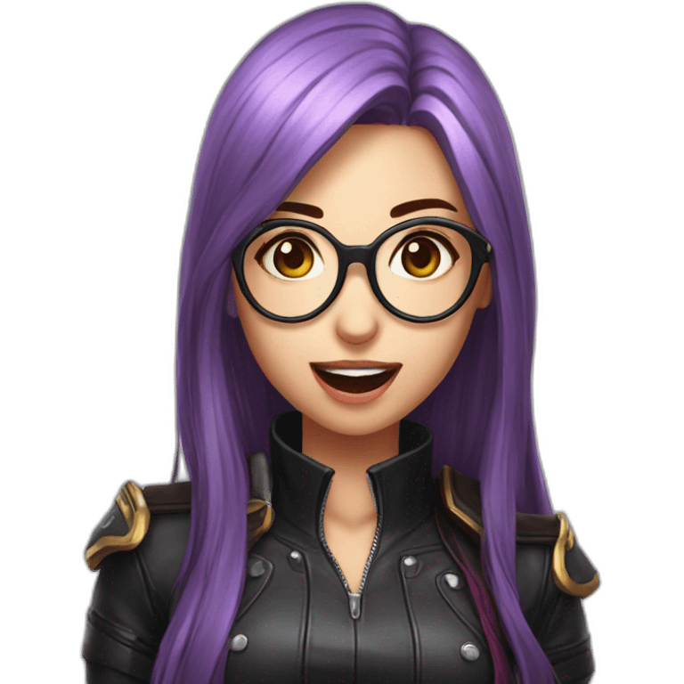 Katarina show tongue glasses sfw emoji