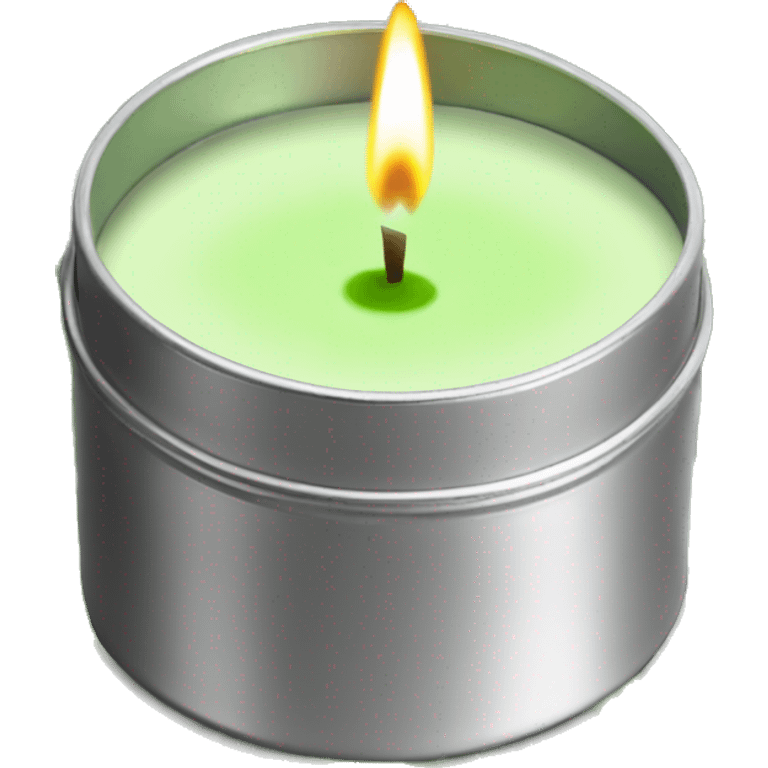 pretty matcha scented candle in silver tin realistic emoji