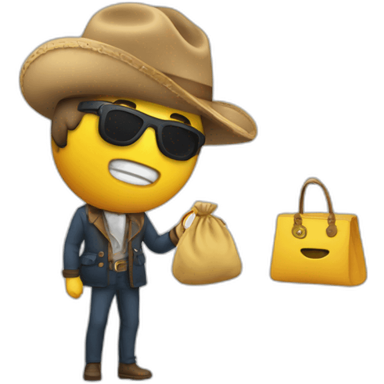 Homme masquer avec sac de billet emoji