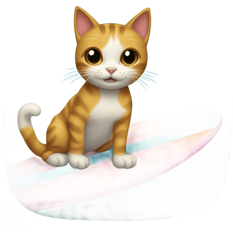 Cat on surfboard  emoji