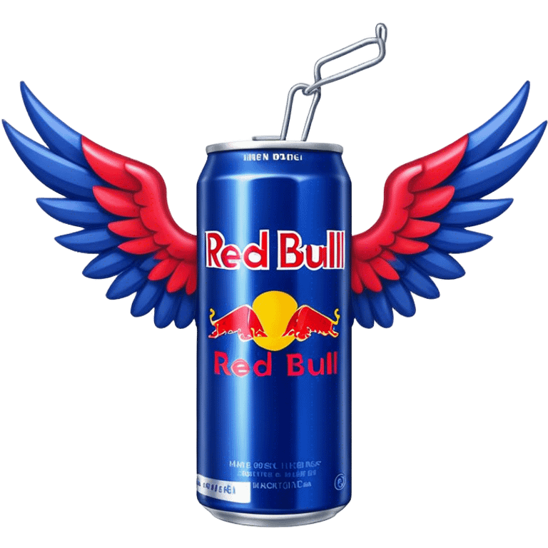 Red bull can with wings emoji