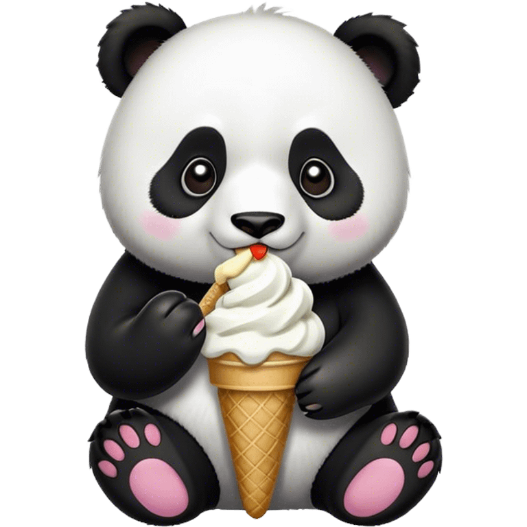 Panda eating ice cream emoji