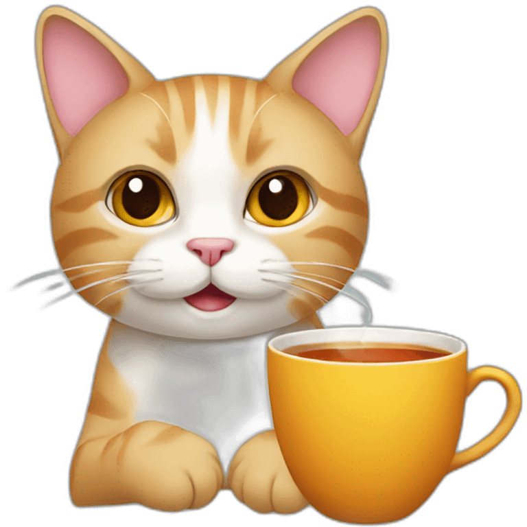 cat with cup of tea emoji