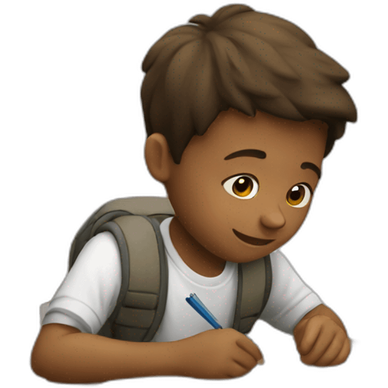 A kid studying emoji