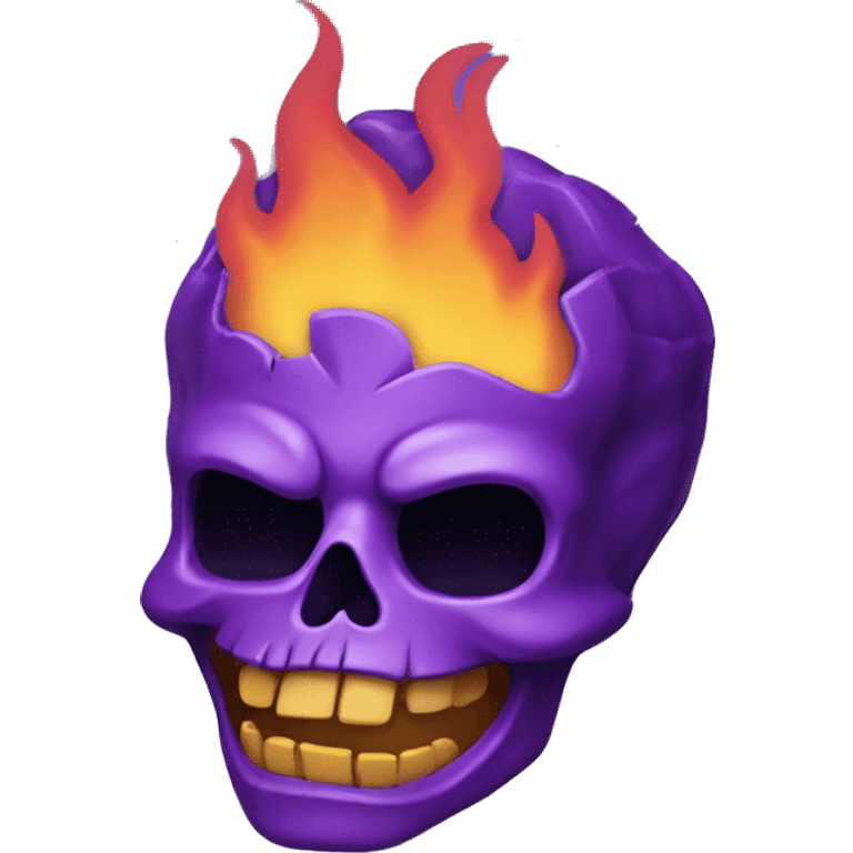 purple flaming skull face emoji