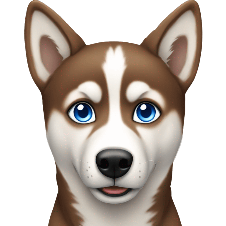 brown husky with blue eyes emoji