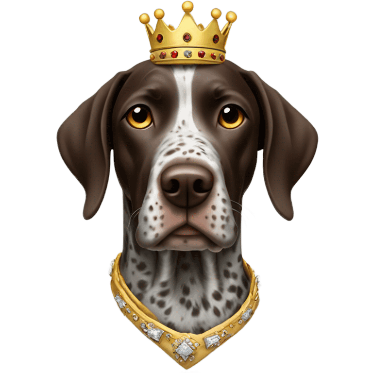 German shorthair pointer with crown emoji