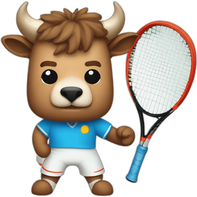 Kawaii Spanish bull tennis player emoji