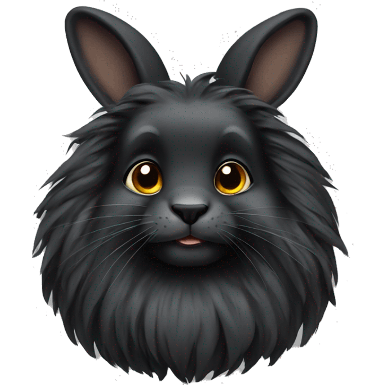 black lionhead rabbit  emoji