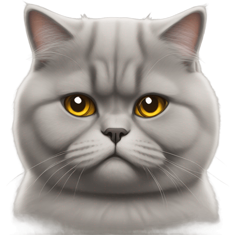 fluffy unimpressed looking british shorthair cat emoji