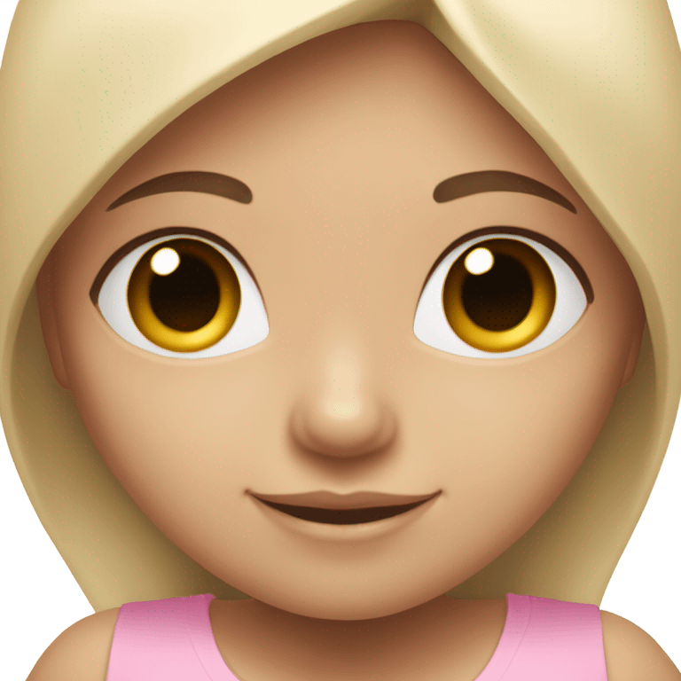 blonde yoga girl light pink clothes n black and brown hair  emoji