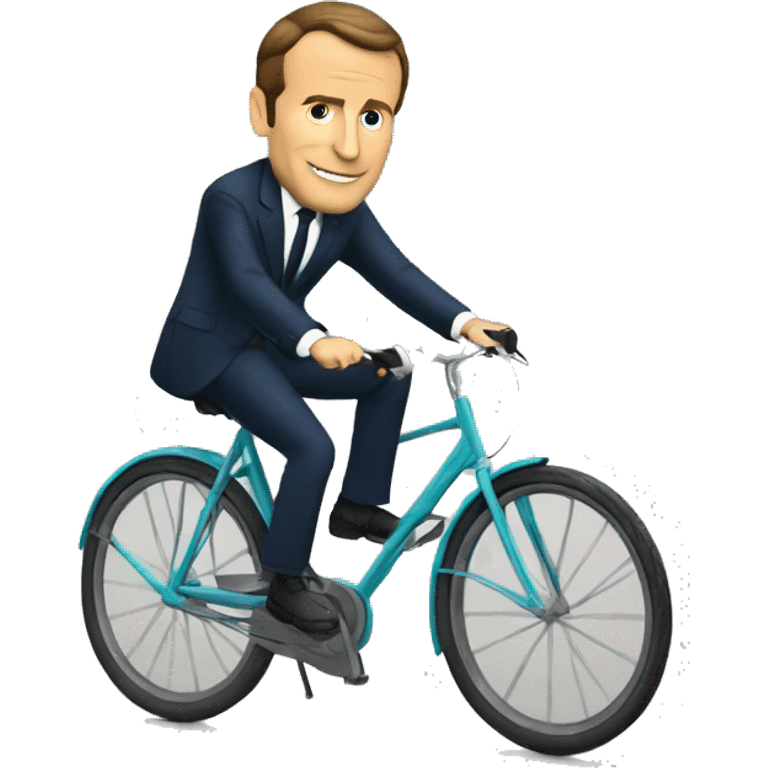 Macron sur un vélo  emoji